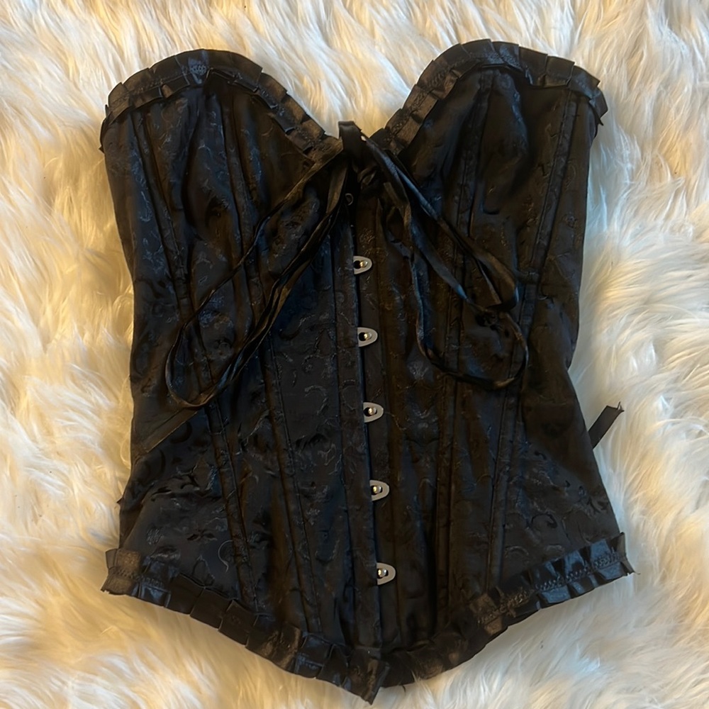 Black Corset  with paisley pattern.